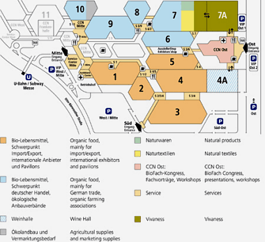 Kort over messe-areal, Biofach